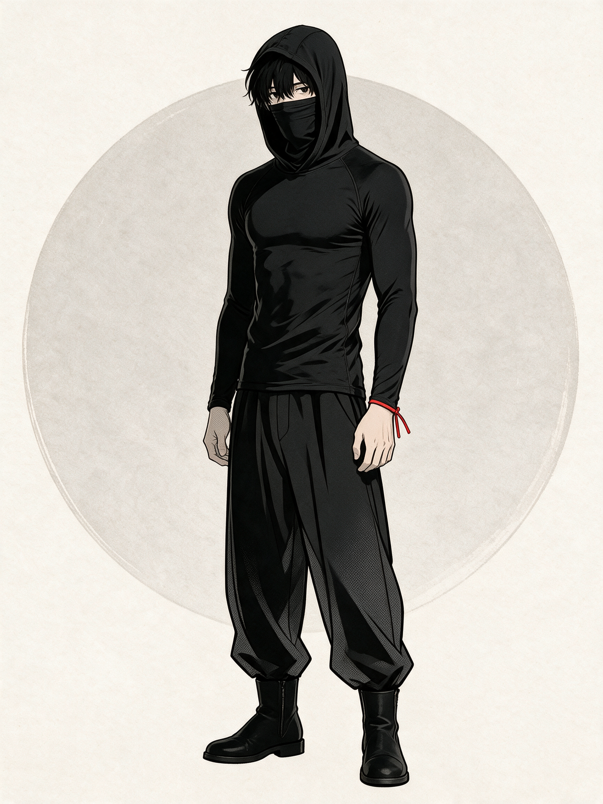 FUKUMEN Base Hood, field file: The Ascendant wearing the FUKUMEN Base Hood