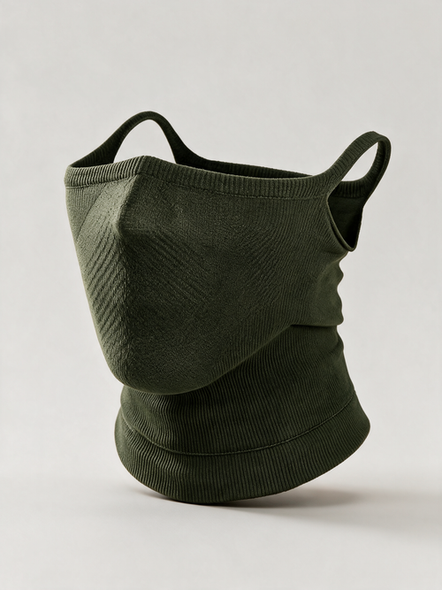 IKI Face Gaiter in Moss, studio