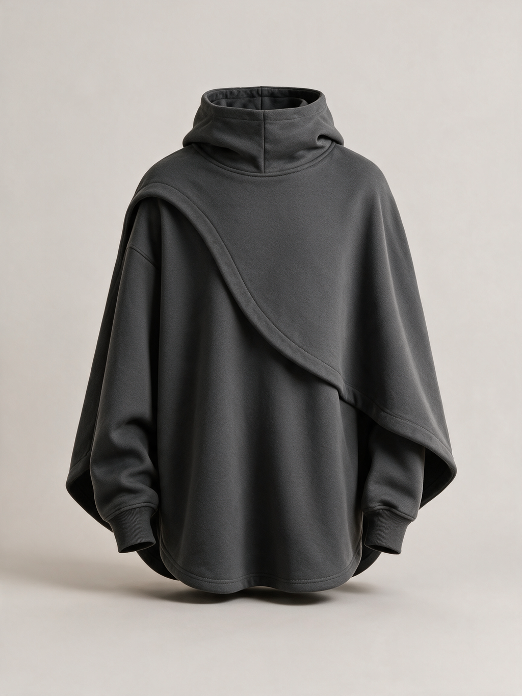 KAGE Cloak Hoodie in Ash, studio