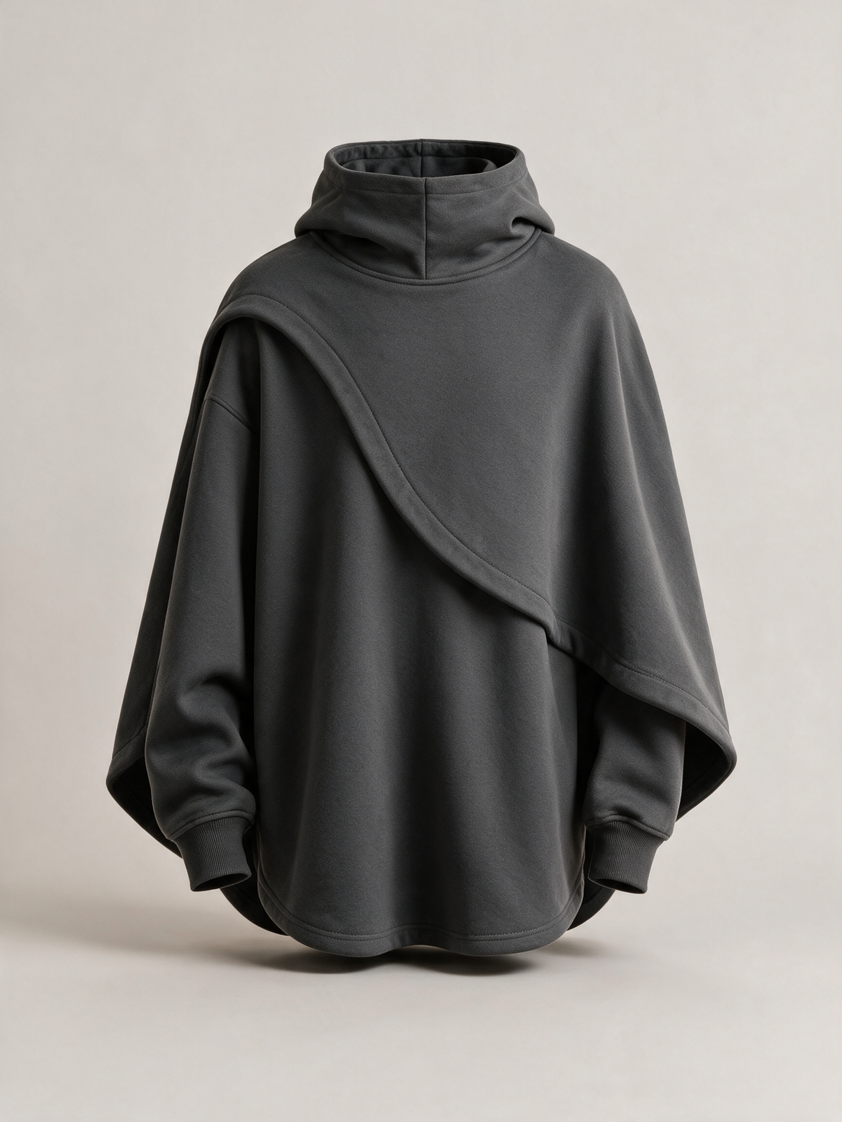 KAGE Cloak Hoodie in Ash, studio