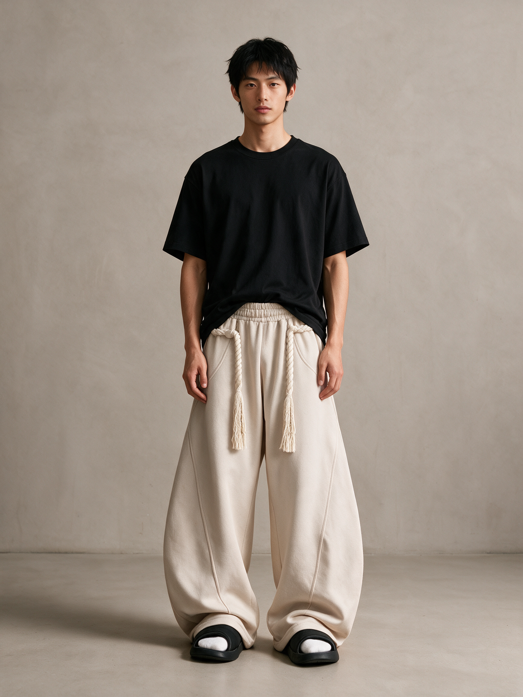KUMO Wide Pant, on model