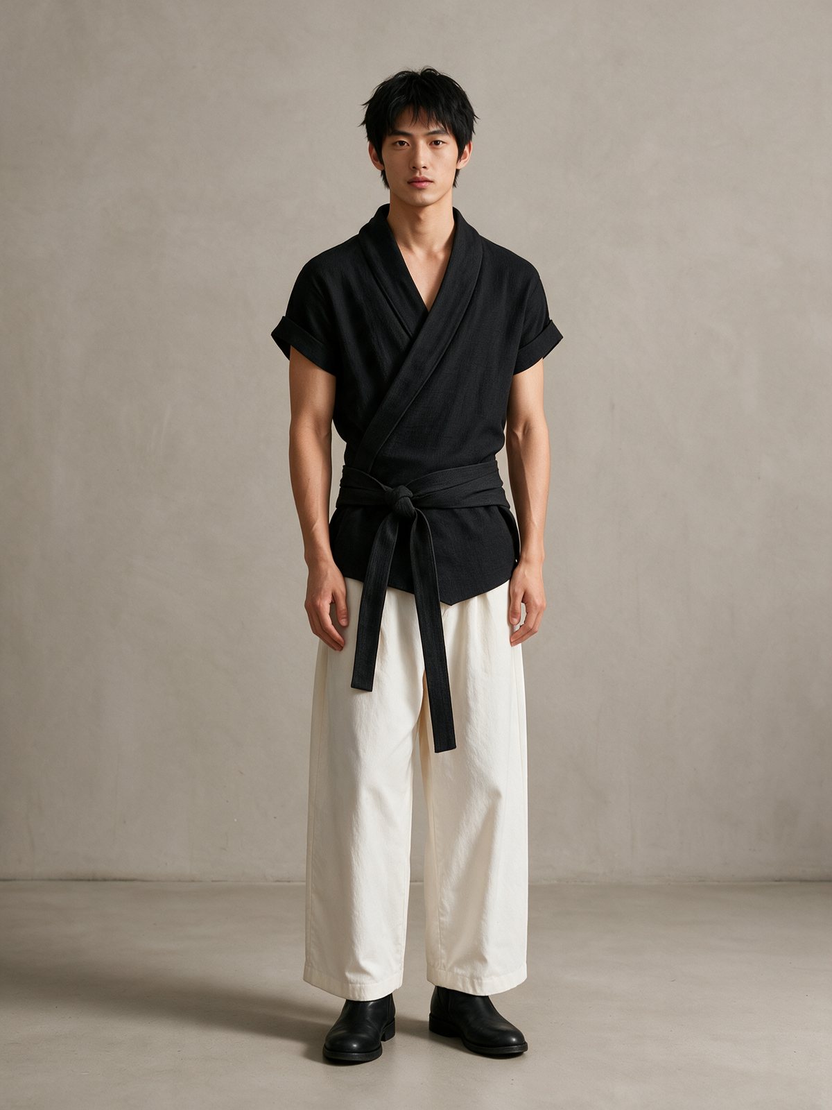 OBI Wrap Tee, on model