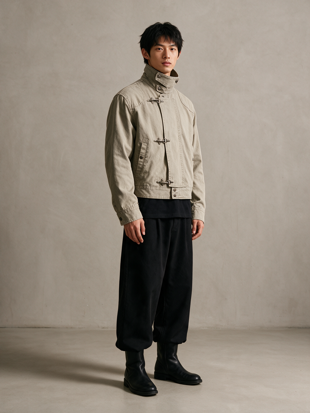 TETSU Clasp Jacket, on model