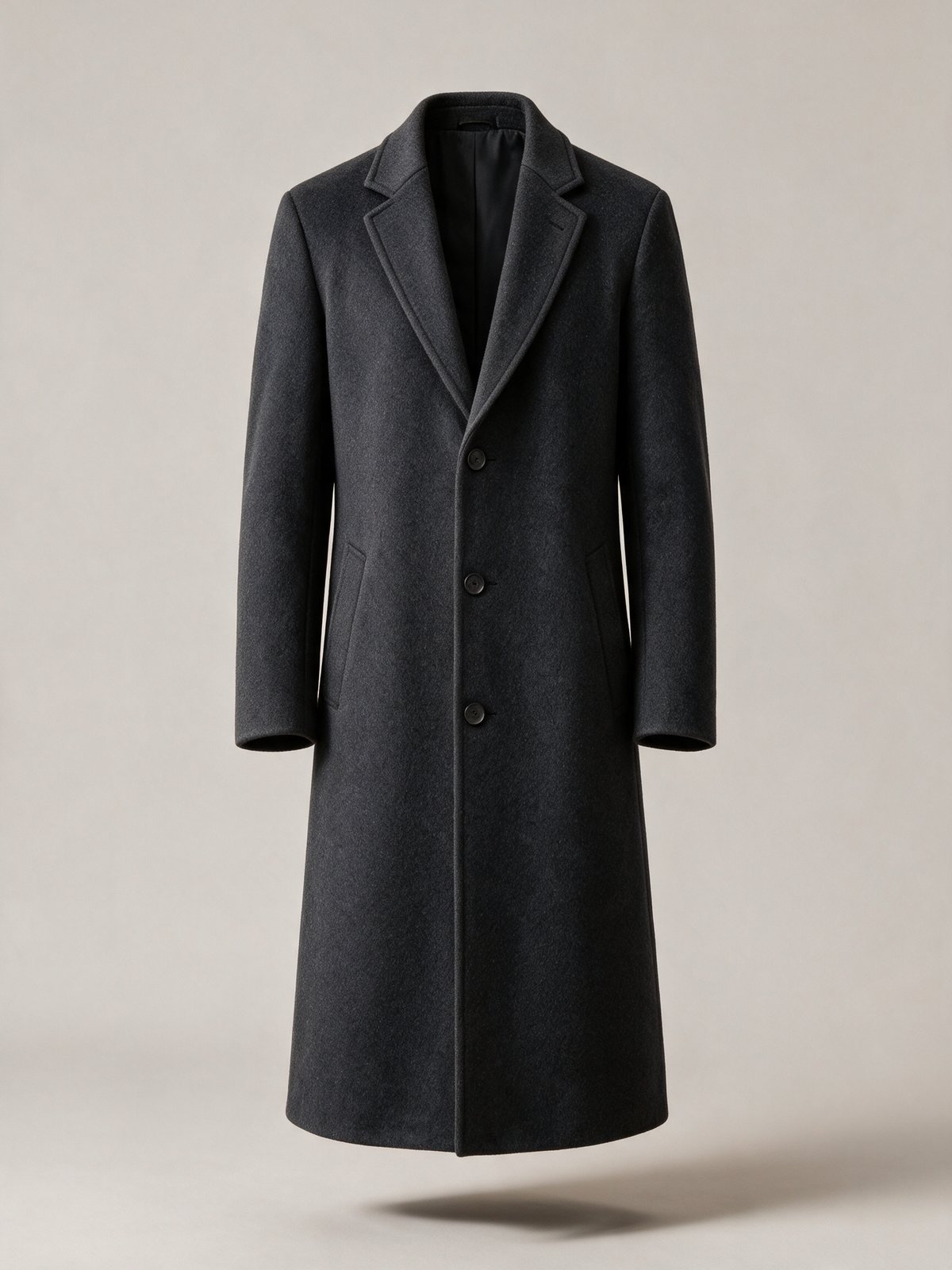 YORU Long Coat in Ash, studio