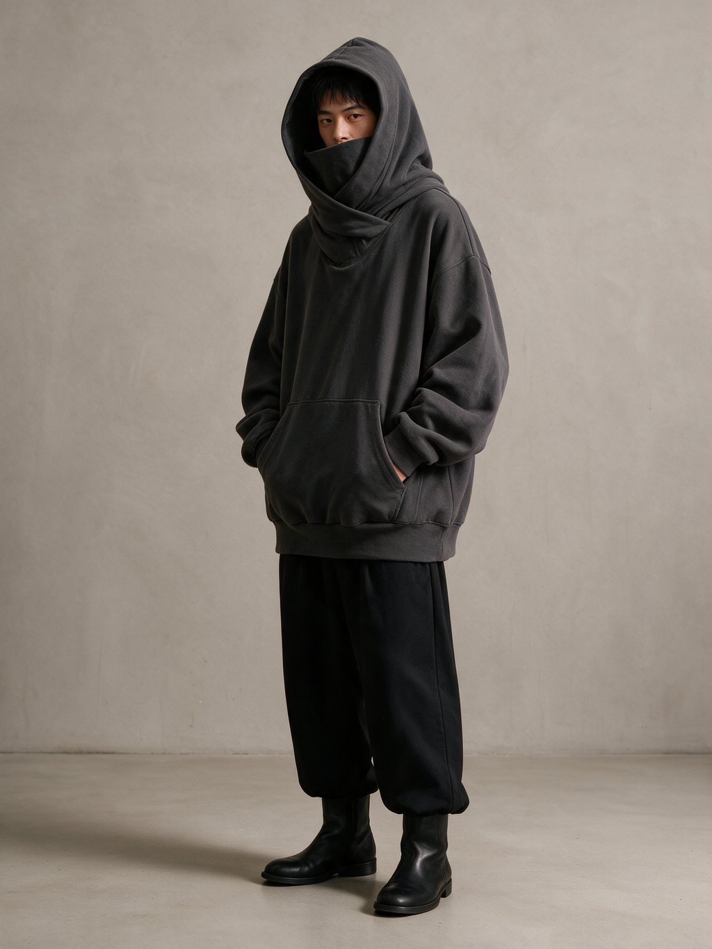 ZUKIN Hood, on model
